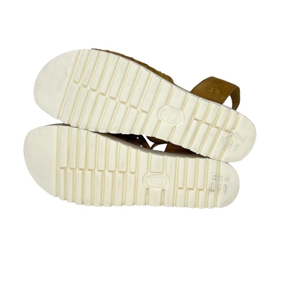 New Bed|Stu Brisa Size 10 Platform Sandal Leather Cashew Tan Flatform Bedstu - Picture 9 of 11